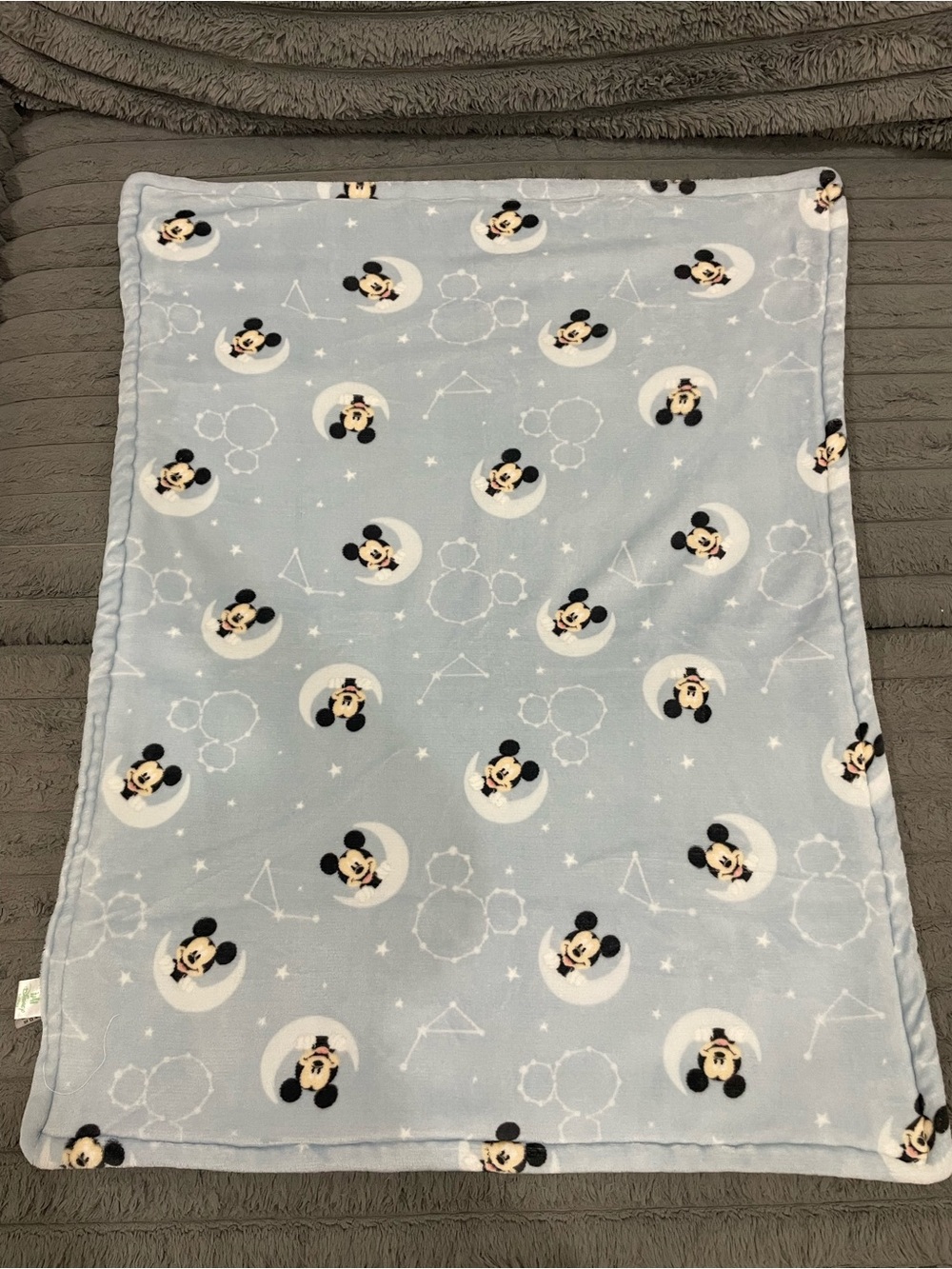 Baby Blue Mickey Mouse Plush Throw Blanket - Disney Baby